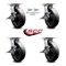Service Caster 8 Inch Glass Filled Nylon Caster Set with Roller Bearing 4 Brake 2 Swivel Lock SCC-35S820-GFNR-SLB-BSL-2-SLB-2 - alternate 6